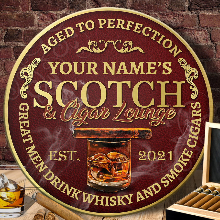 89Customized Scotch whisky & cigar lounge Customized Wood Sign