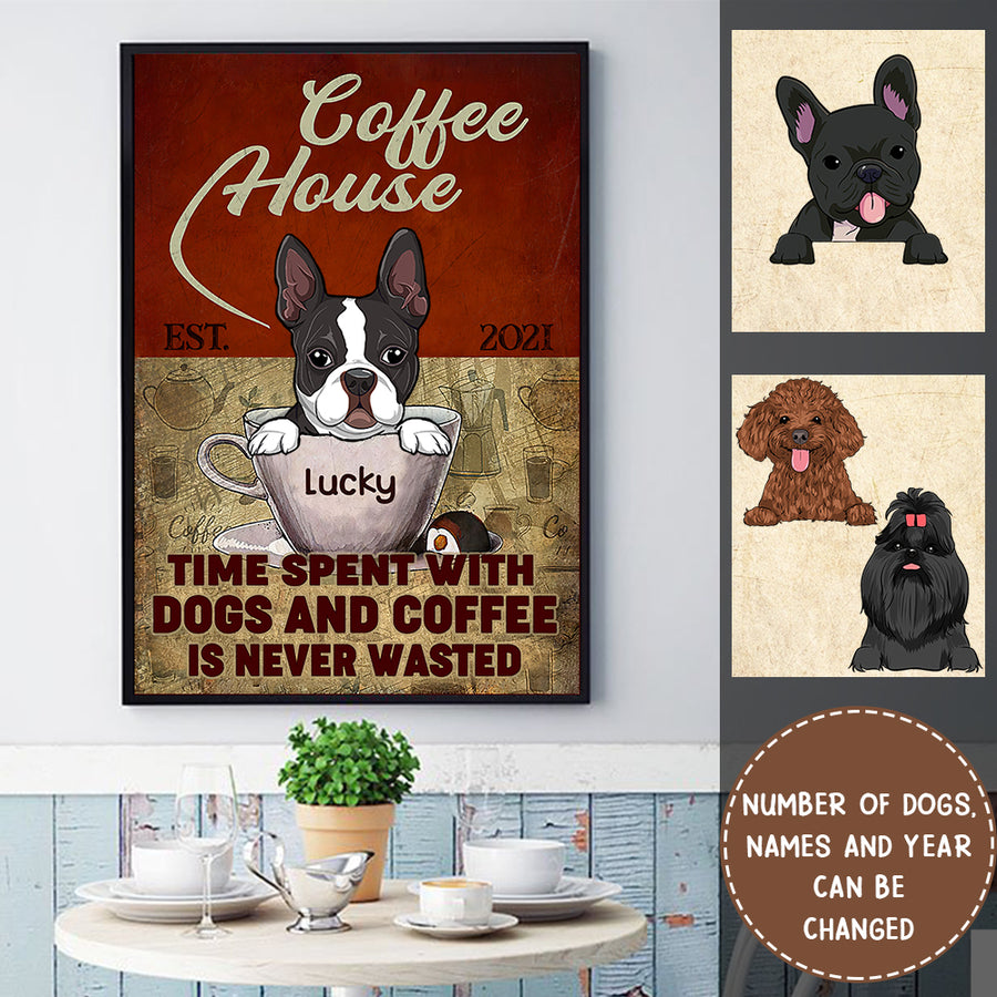 89Customized Dog Coffee House Personalized Poster