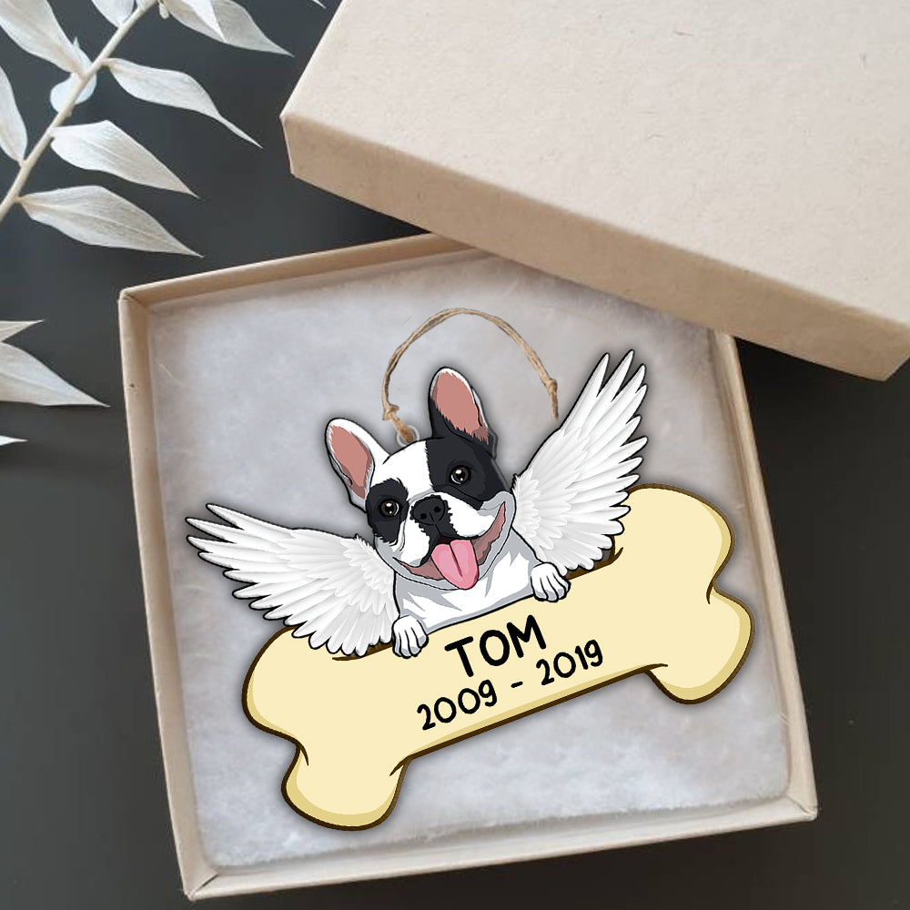 89Customized Dog Memorial Angel Dog With Bone Ornament