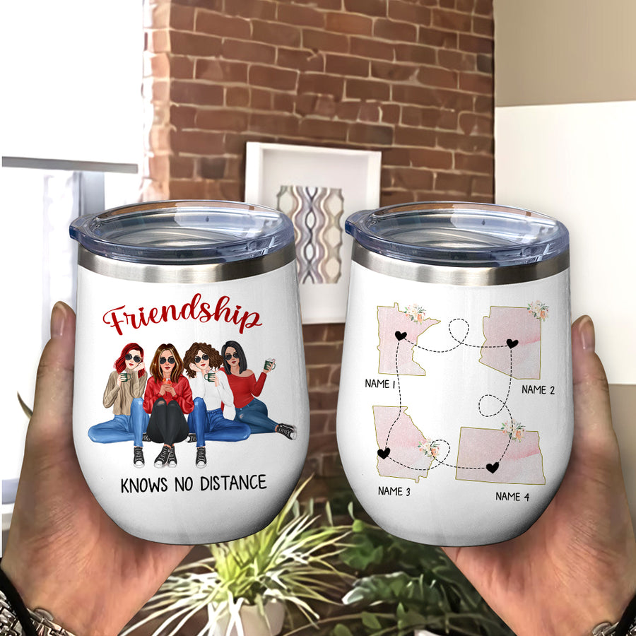 89Customized Never too far to wine together personalized wine tumbler