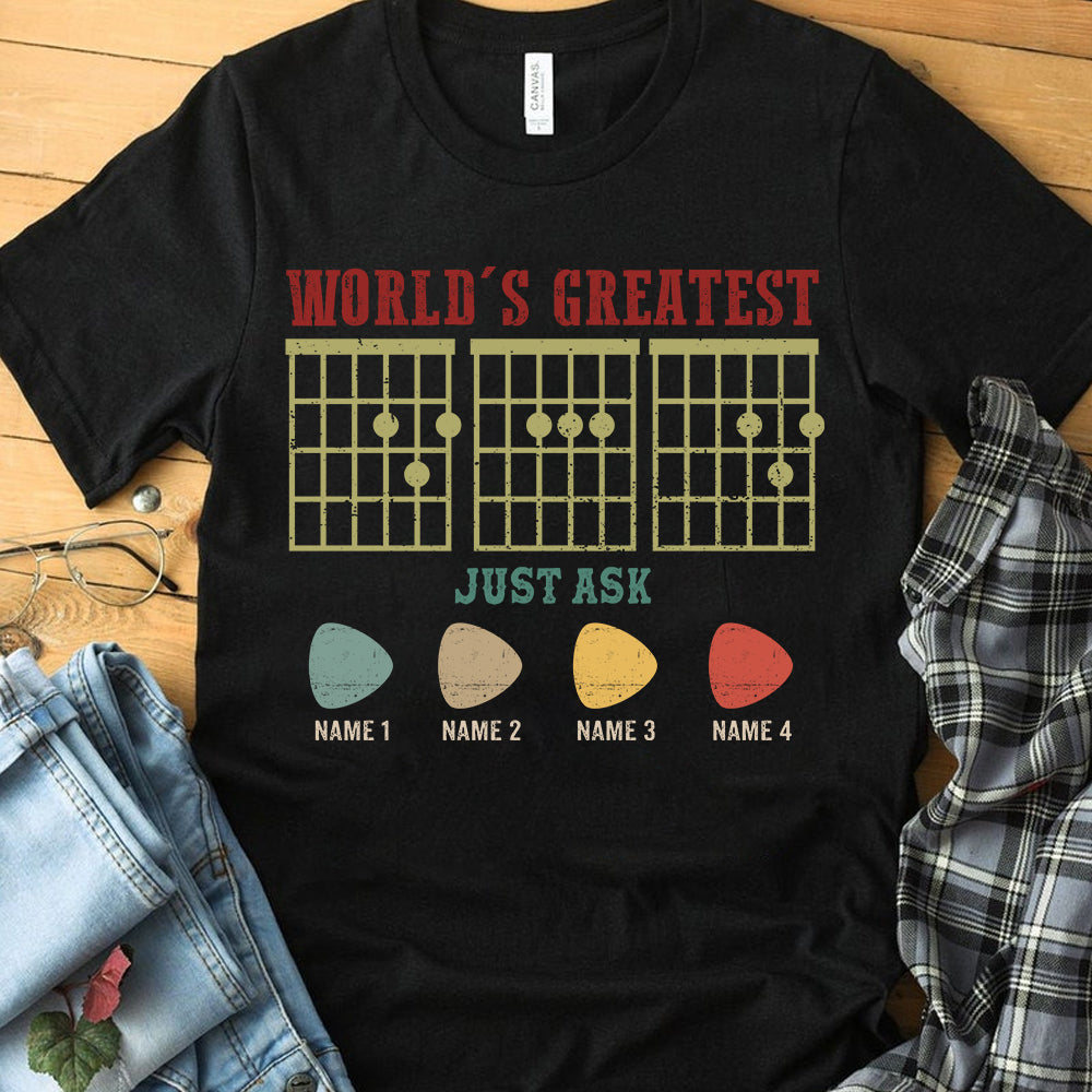89Customized World greatest guitar dad personalized shirt
