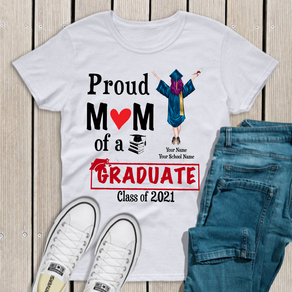 89Customized Personalized Shirt Proud Mom Family Of A Graduate 2021