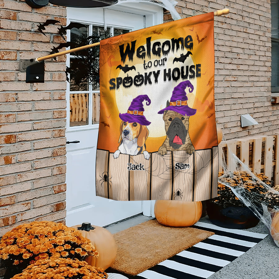 89Customized Happy Halloween From Dog Lovers Personalized Garden Flag