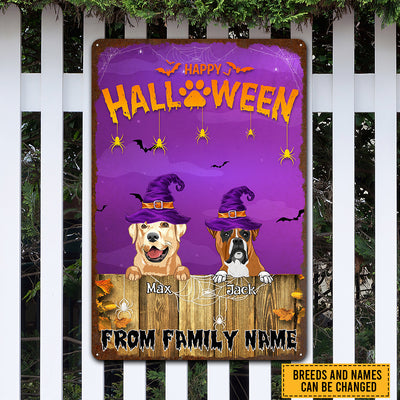 89Customized Happy Halloween Dogs And Cats Welcome Personalized Printed Metal Sign