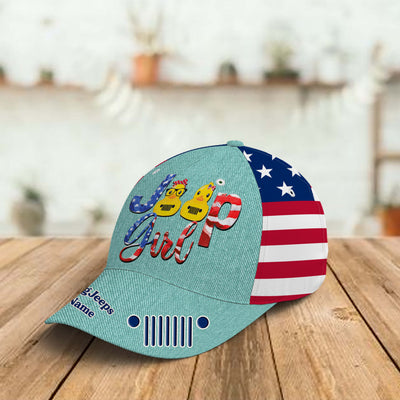 89Customized Funny Ducking Jeep Girl Customized 3D Cap