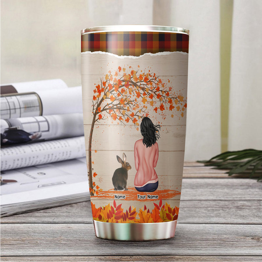 89Customized Life is better with my rabbit Bunny Lovers Personalized Tumbler