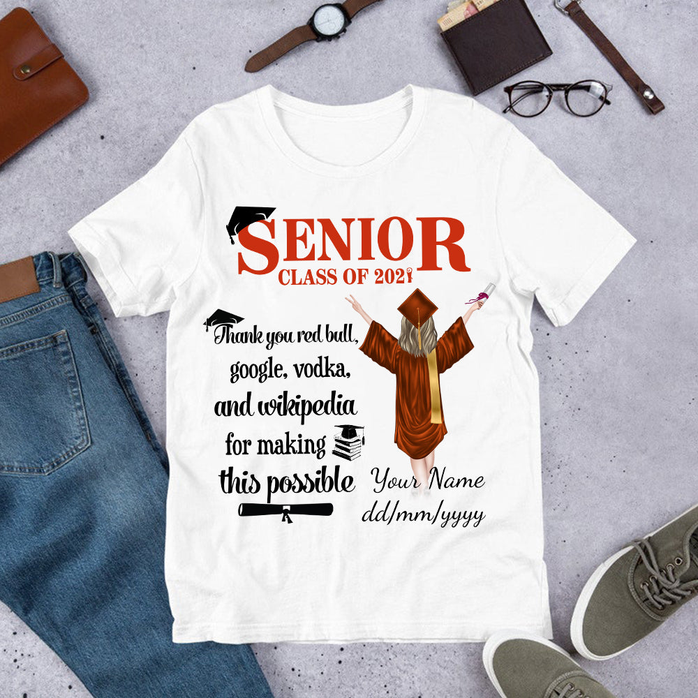 89Customized Thank you google 2021 Graduation personalized shirt