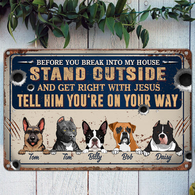 89Customized Tell Jesus you are on your way personalized printed metal sign