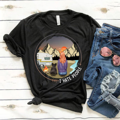 89Customized I hate people dog Customized Shirt
