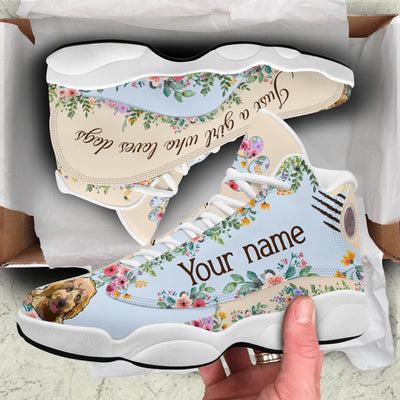 89Customized Just a Girl who loves dogs Rose pattern Customized White Air JD13 Shoes