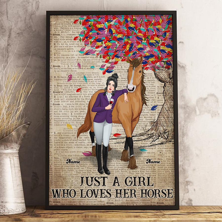89Customized Just A Girl Who Loves Her Horse Personalized Poster