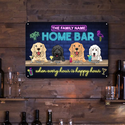 89Customized Tiki Home Bar Dogs Personalized Printed Metal Sign