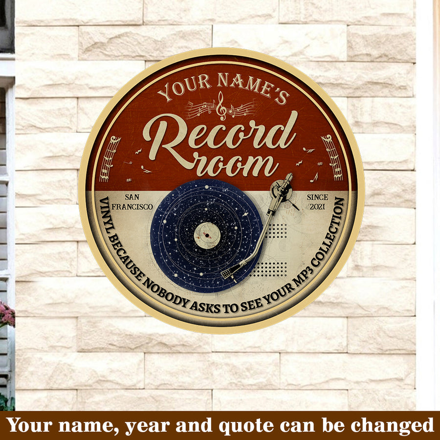 89Customized Vinyl because nobody asks to see your mp3 collection personalized wood sign