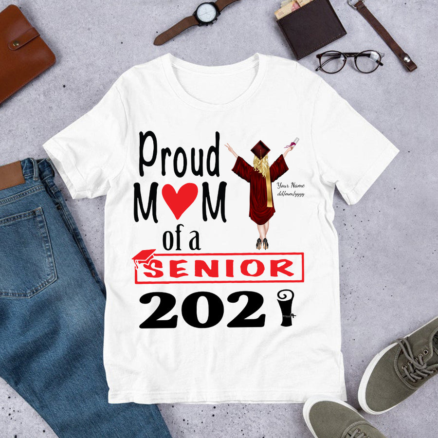 Proud mom of a senior 2021 personalized shirt 2
