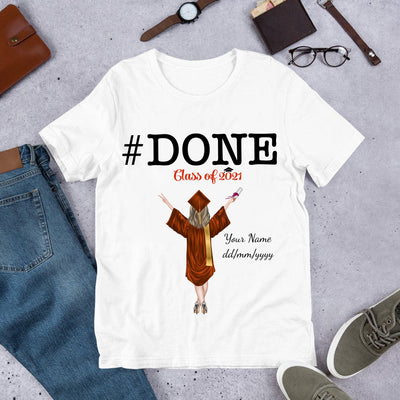 89Customized Done Class of 2021 graduation personalized shirt