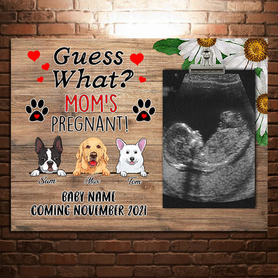 89Customized Guess what Mom's pregnant personalized photo clip frame
