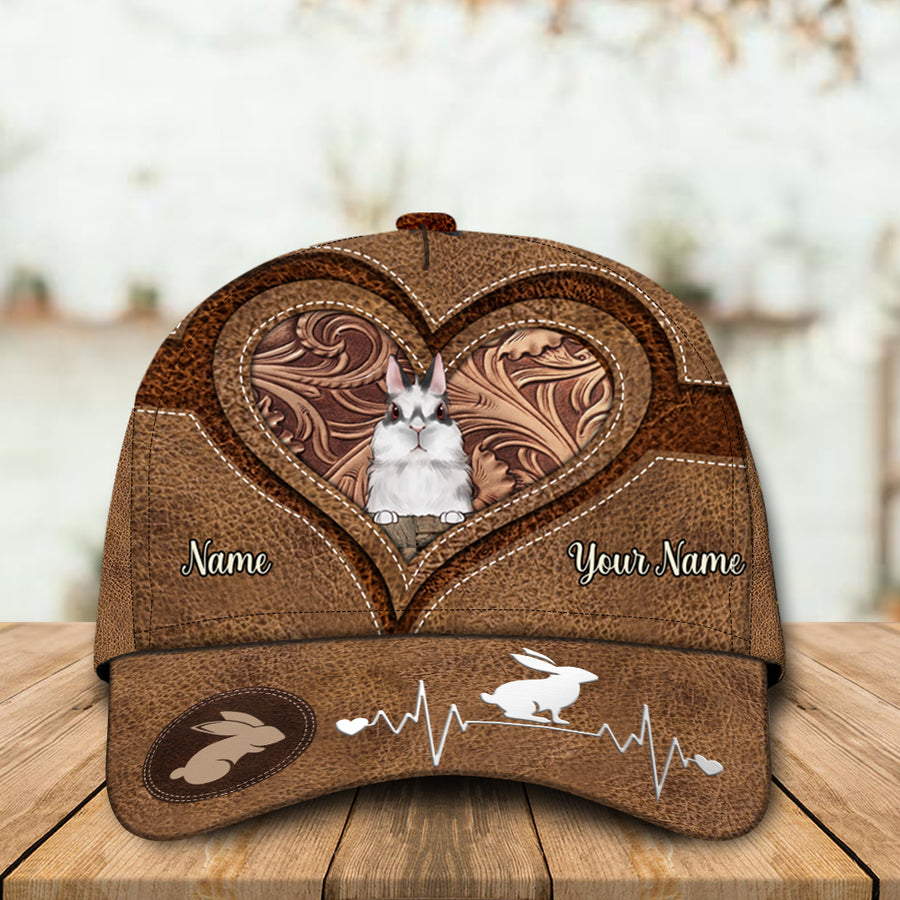 89Customized Rabbit 3D Leather Personalized Cap