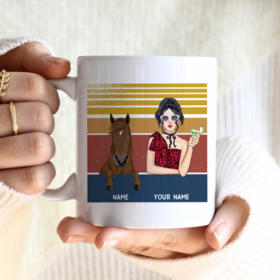 89Customized I Like WIne And My Horse And Maybe 3 People Personalized Mug