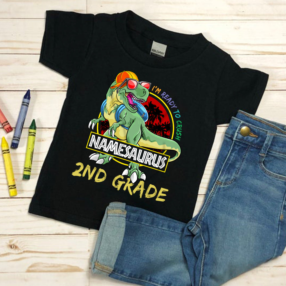 89Customized Ready To Crush school Dinosaur youth T-Shirt