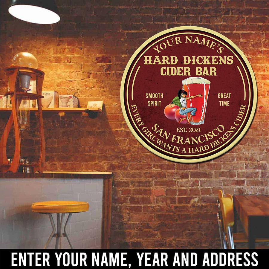 89Customized Dickens Cider bar personalized wood sign