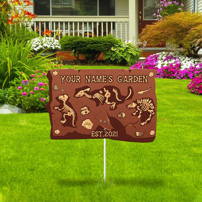 89Customized Dinosaur Fossil Metal Garden Art