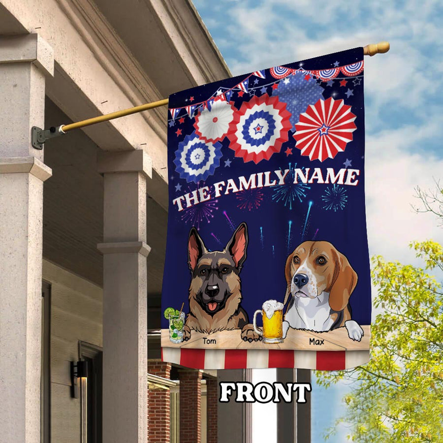89Customized Land of the free because of the brave 4th of july patriot dog Customized 2 Sided Garden Flag