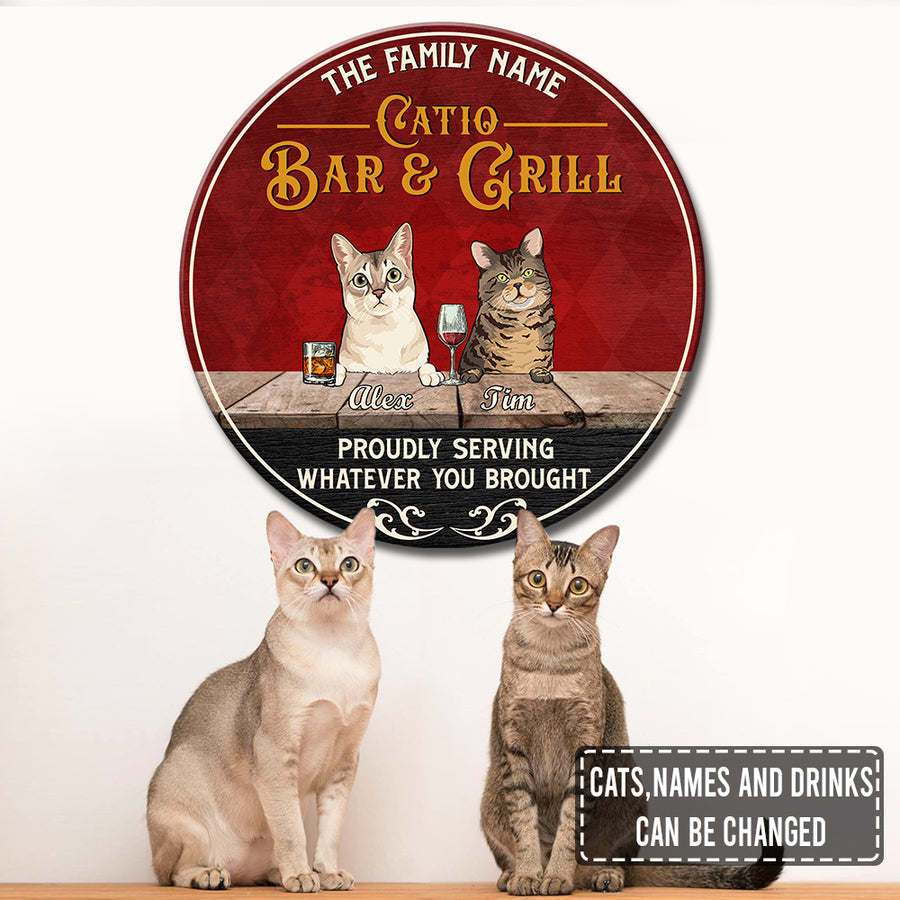 89Customized Catio Bar & Grill Personalized Wood Sign