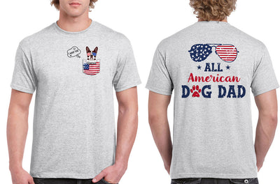 89Customized Dog 3D pocket I woof you all American dog dad Customized 2-Sided Shirt
