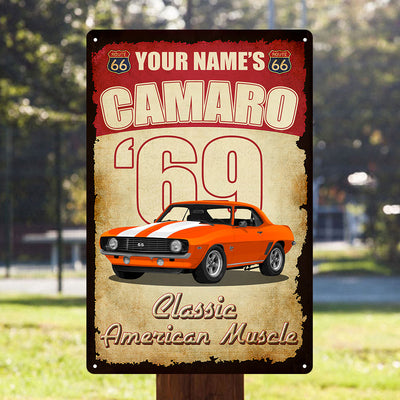 89Customized Classic American Muscle Camaro Personalized Metal Sign