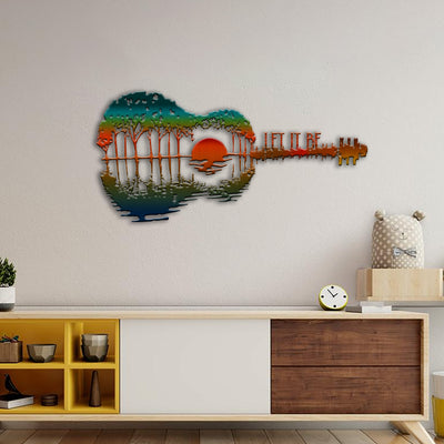 89Customized Let it be guitar sunset cut metal sign