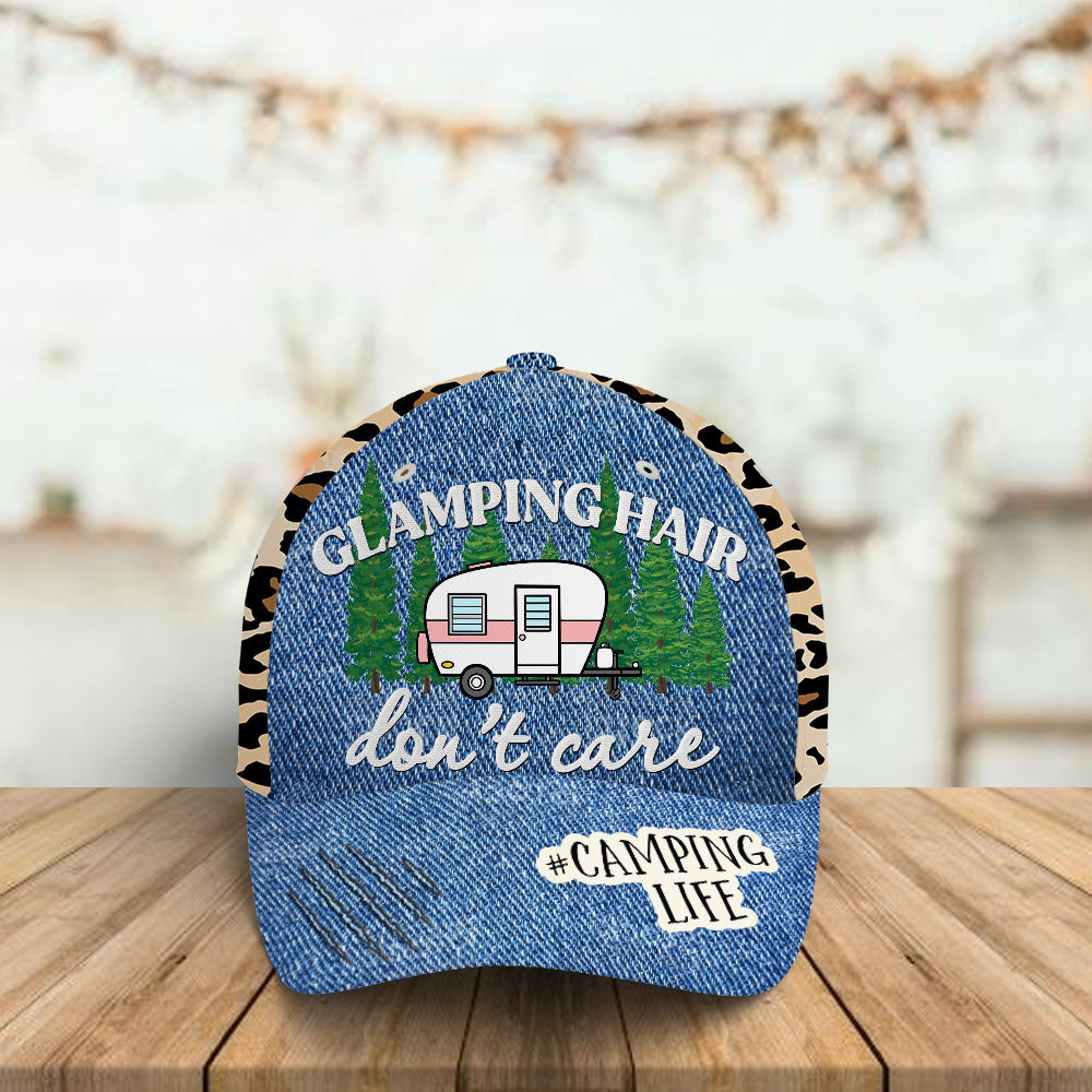 89Customized Glamping hair don't care camping life 2 Customized Cap