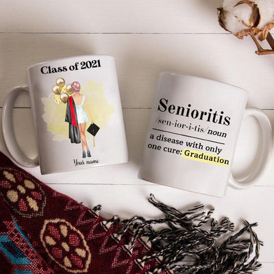 89Customized Personalized Mug Senioritis Definition Graduation