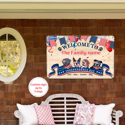 89Customized Happy Independence Day Personalized Printed Metal Sign