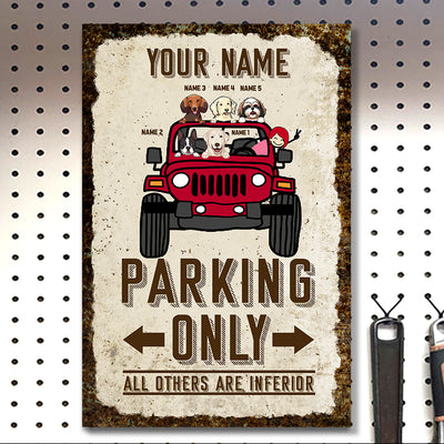 89Customized Personalized Printed Metal Sign Jeep Parking Only Dogs