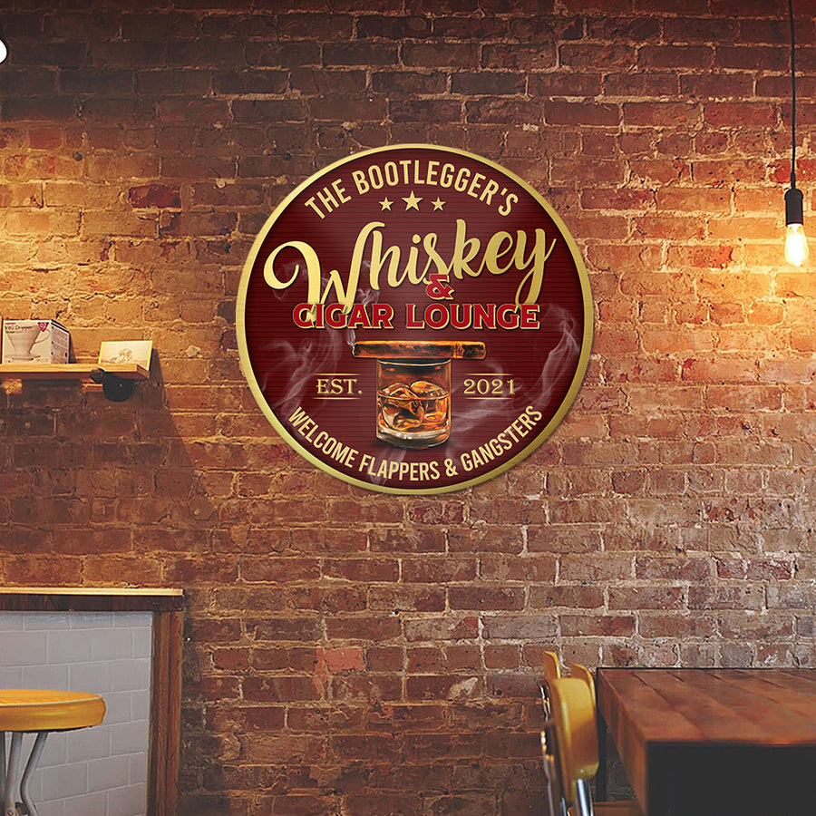 89Customized Whiskey & Cigar bar Customized Wood Sign