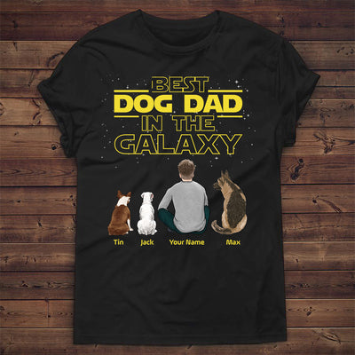 89Customized Personalized 2D Shirt Family Best Dad In The Galaxy Dog