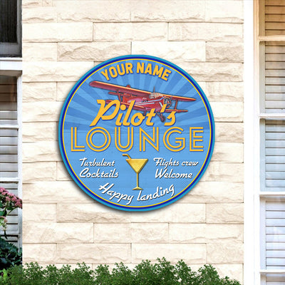 89Customized Pilot's lounge Customized Wood Sign