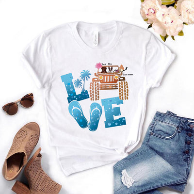 89Customized Personalized Shirt Jeep Dog Love Beach
