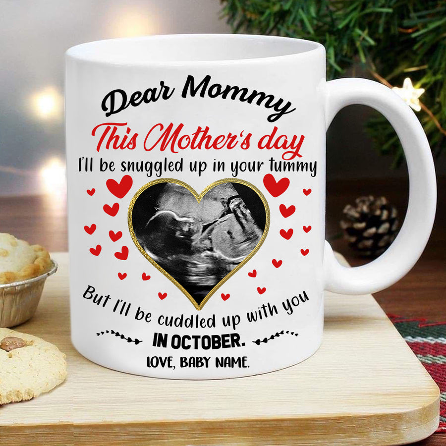 89Customized I'll cuddled up with you mommy personalized mug