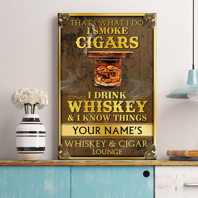 89Customized I smoke cigars I drink whiskey & I know things Customized Pallet Sign