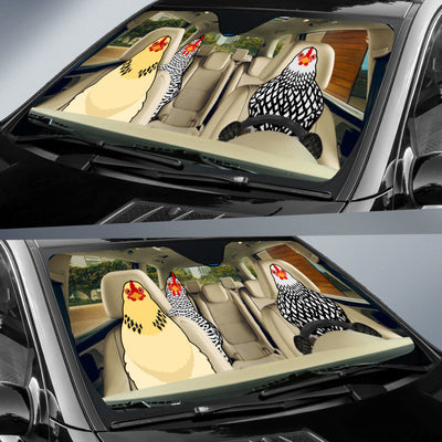 89Customized Funny chickens personalized car sun shade