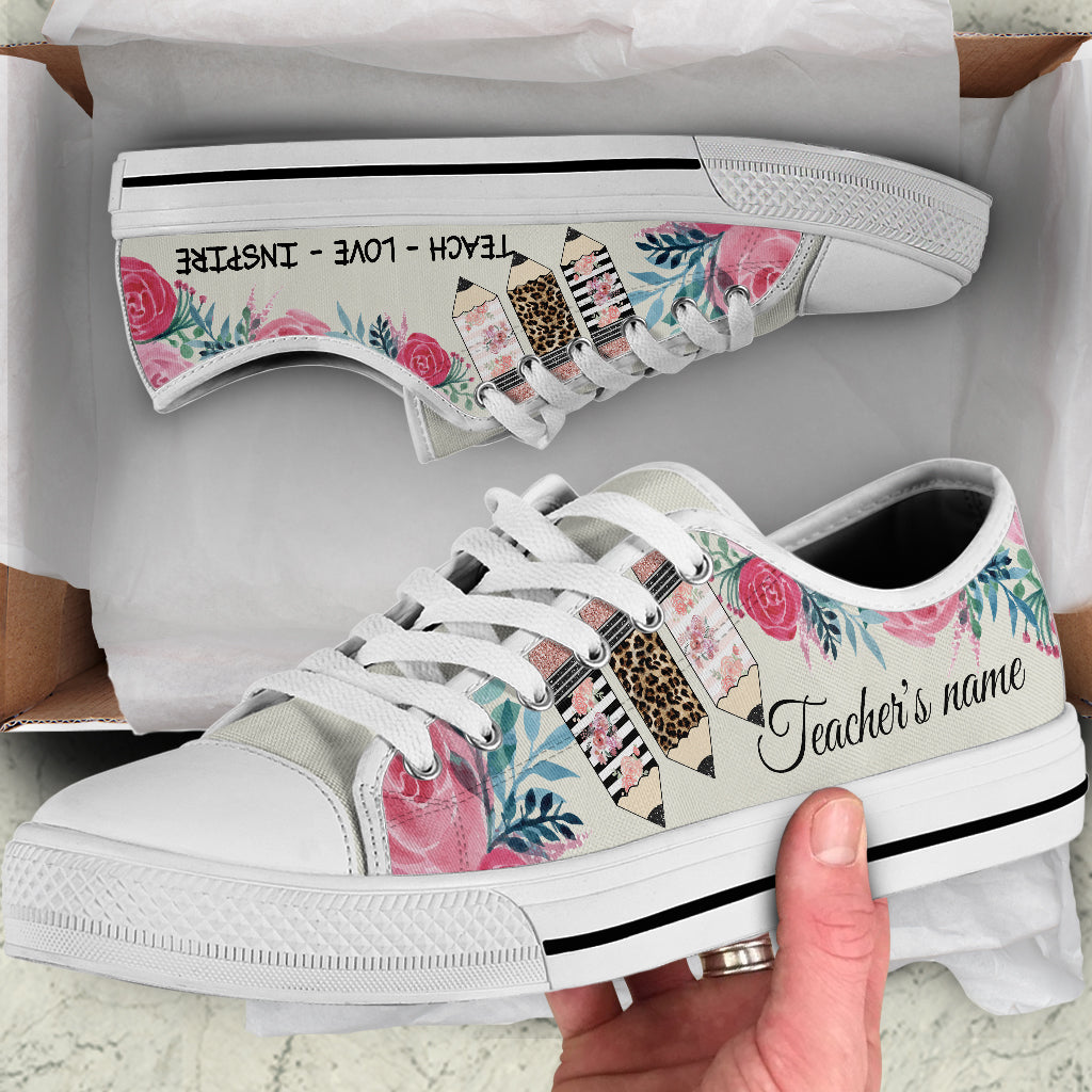89Customized Teach love inspire Teacher Customized Low Top Shoes