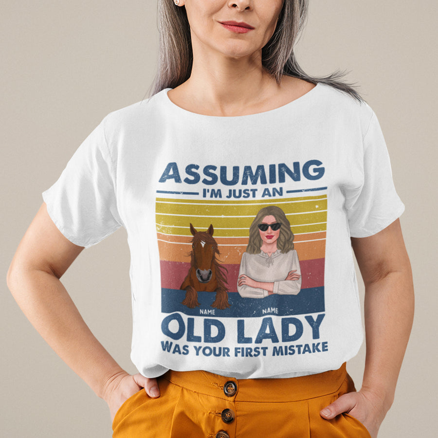 89Customized Assuming I'm Just An Old Lady Was Your First Mistake Personalized Shirt