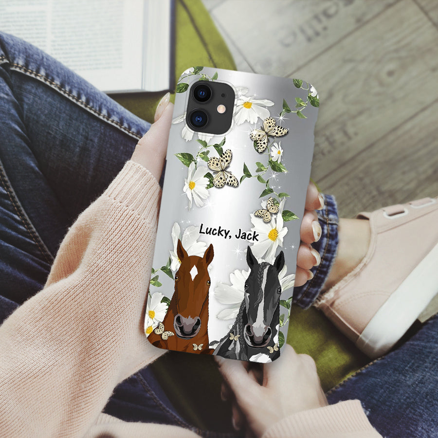 89Customized Butterfly And Flower Horses Personalized Phone Case