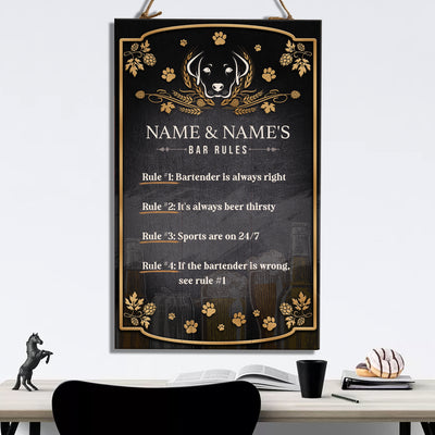 89Customized Beer and Dog Bar rules Customized Pallet Sign