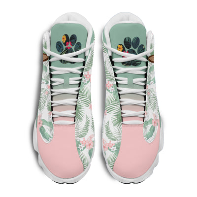 89Customized Funny Dog Tropical Pattern Customized White Air JD13 Shoes