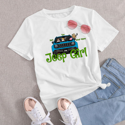 89Customized Jeep Renegade Girl Dogs/Cats Personalized Shirt