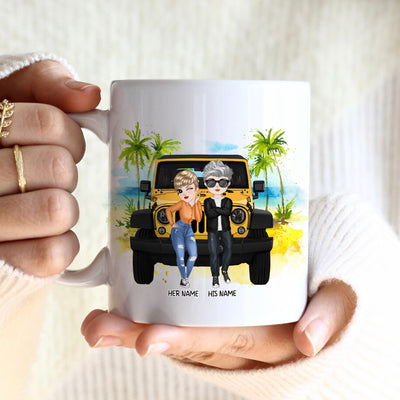 89Customized Riding partners for life Jeep chibi couple Customized Mug