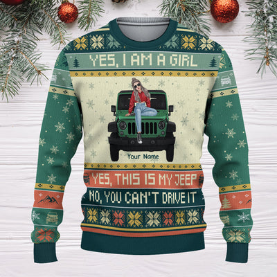 89Customized This is my jeep no you can't drive it Jeep girl Customized Personalized Sweater