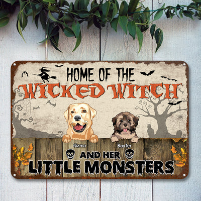 89Customized Home Of The Wicked Witch And Her Little Monsters Personalized Printed Metal Sign